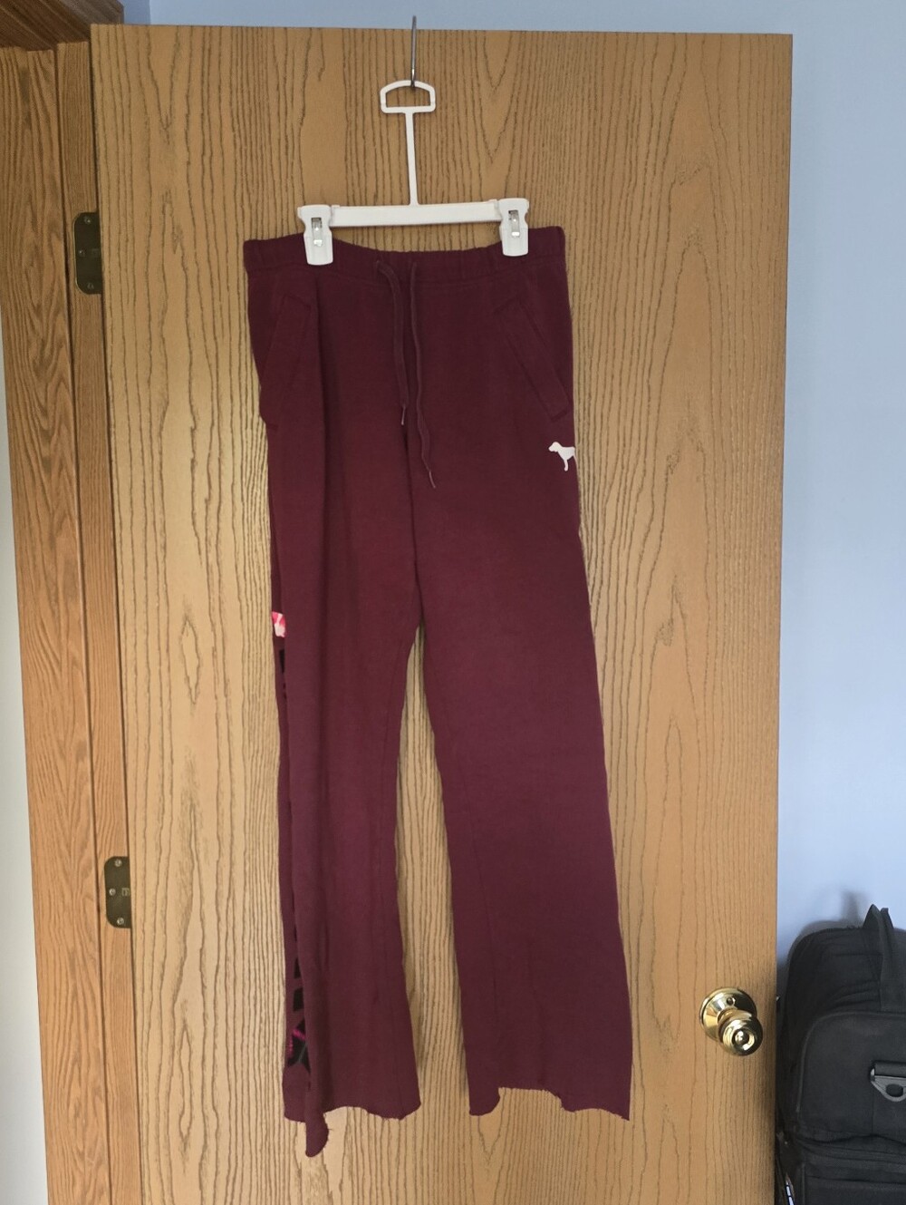 PINK Victoria's Secret Maroon Wide-Leg Lounge Pants